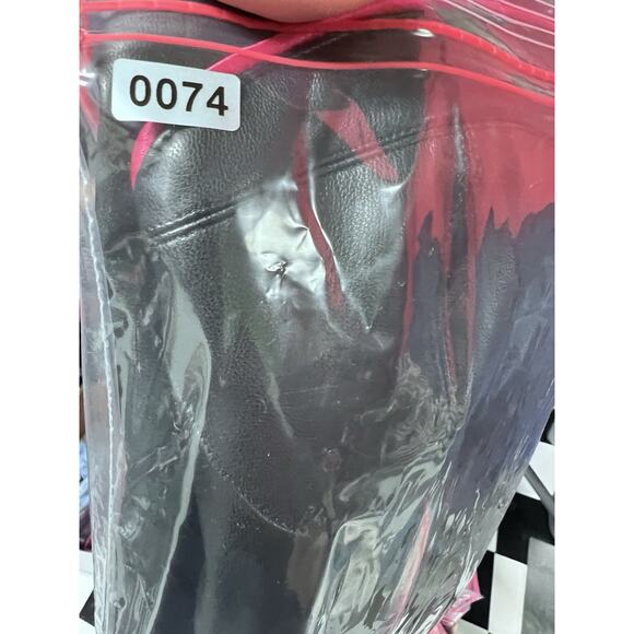 Zara Woman Faux leather Corset Mini dress Black Pink Trim Small Gothic Clubwear - Picture 11 of 11